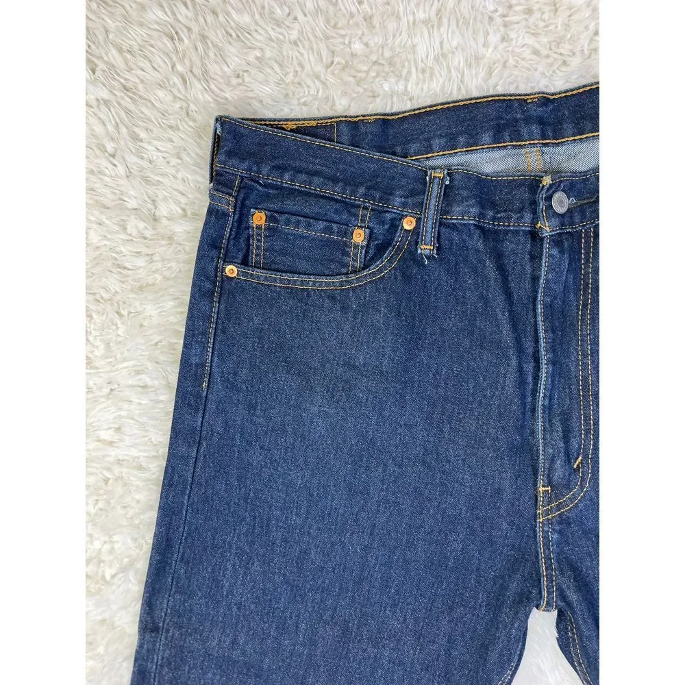 Levi's 505‎ Regular Fit Dark Wash Denim Jeans Classic Straight Leg Men's W40 L32